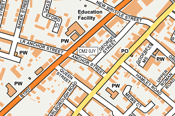 CM2 0JY map - OS OpenMap – Local (Ordnance Survey)