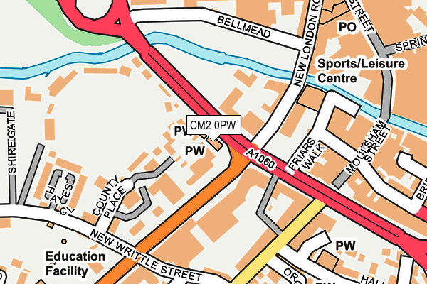 CM2 0PW map - OS OpenMap – Local (Ordnance Survey)