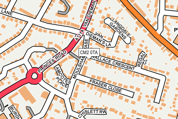 CM2 0TA map - OS OpenMap – Local (Ordnance Survey)