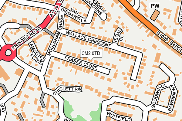 CM2 0TD map - OS OpenMap – Local (Ordnance Survey)