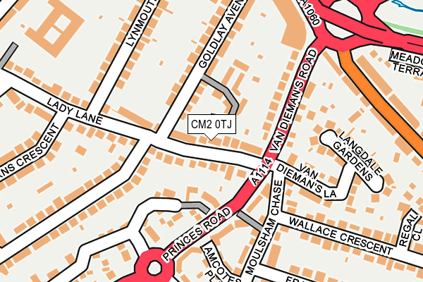 CM2 0TJ map - OS OpenMap – Local (Ordnance Survey)