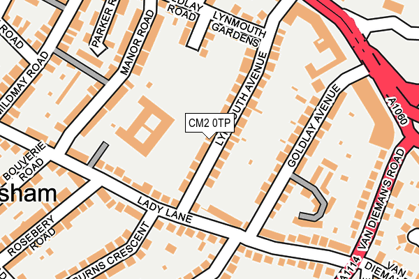 CM2 0TP map - OS OpenMap – Local (Ordnance Survey)
