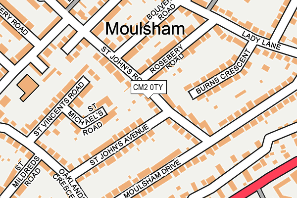 CM2 0TY map - OS OpenMap – Local (Ordnance Survey)