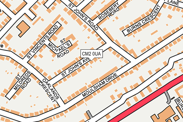 CM2 0UA map - OS OpenMap – Local (Ordnance Survey)