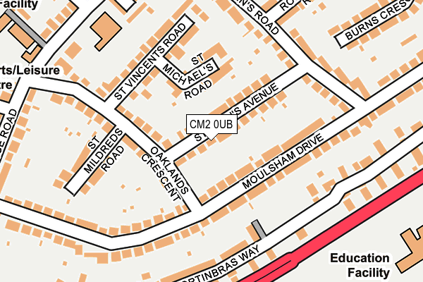 CM2 0UB map - OS OpenMap – Local (Ordnance Survey)