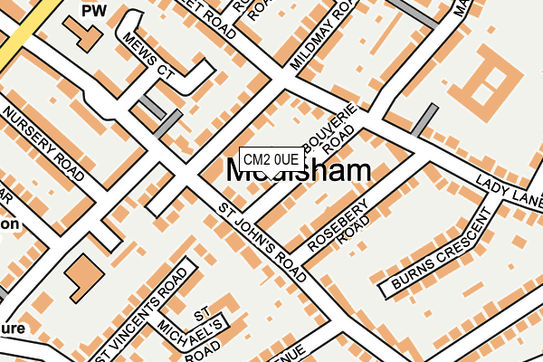 CM2 0UE map - OS OpenMap – Local (Ordnance Survey)