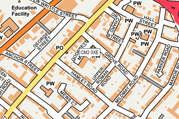 CM2 0XE map - OS OpenMap – Local (Ordnance Survey)