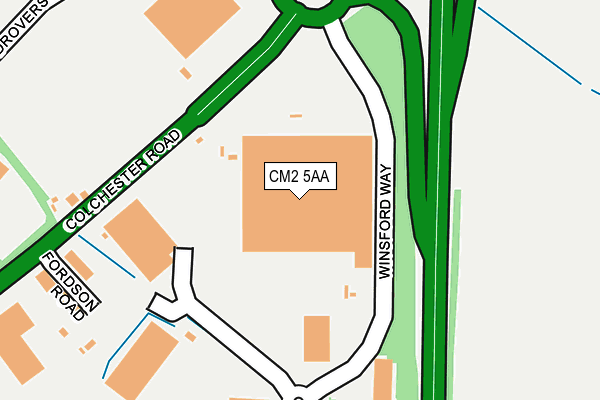 CM2 5AA map - OS OpenMap – Local (Ordnance Survey)