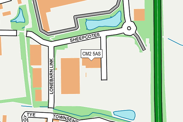 CM2 5AS map - OS OpenMap – Local (Ordnance Survey)