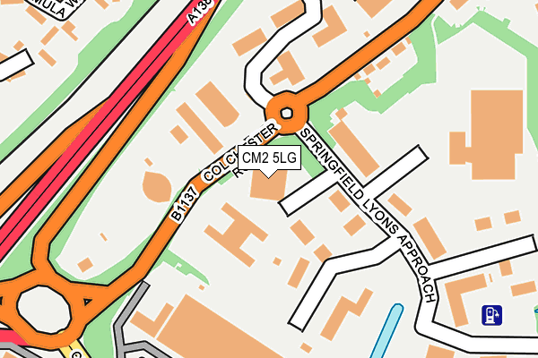 CM2 5LG map - OS OpenMap – Local (Ordnance Survey)