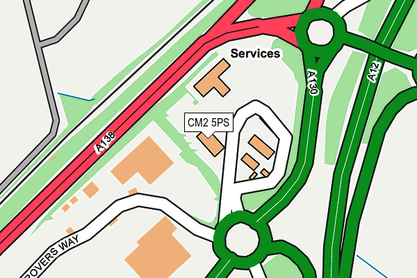 CM2 5PS map - OS OpenMap – Local (Ordnance Survey)