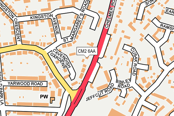 CM2 6AA map - OS OpenMap – Local (Ordnance Survey)