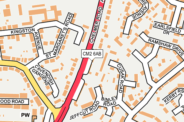 CM2 6AB map - OS OpenMap – Local (Ordnance Survey)