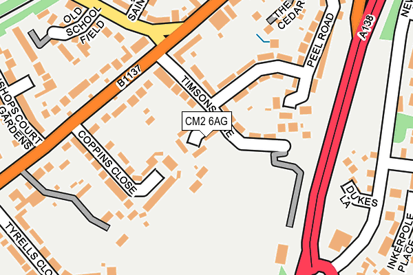 CM2 6AG map - OS OpenMap – Local (Ordnance Survey)