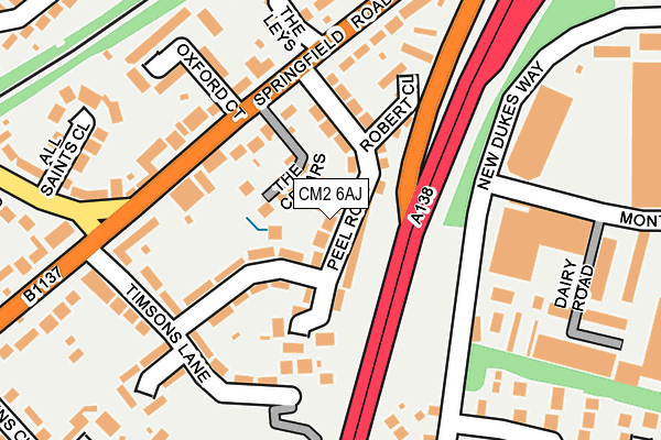 CM2 6AJ map - OS OpenMap – Local (Ordnance Survey)