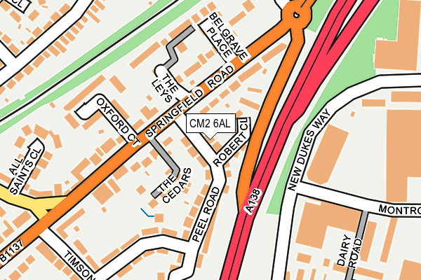 CM2 6AL map - OS OpenMap – Local (Ordnance Survey)