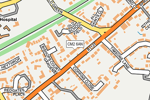 CM2 6AN map - OS OpenMap – Local (Ordnance Survey)