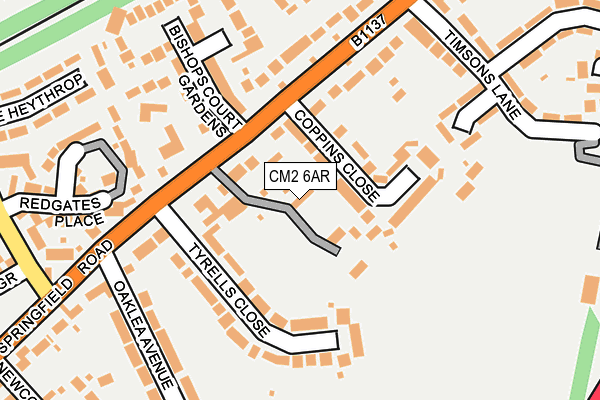 CM2 6AR map - OS OpenMap – Local (Ordnance Survey)