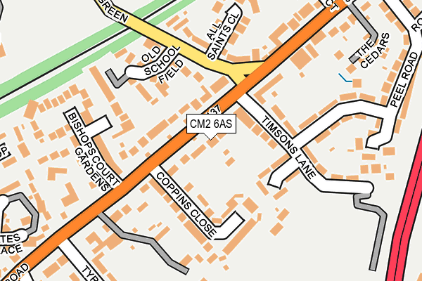 CM2 6AS map - OS OpenMap – Local (Ordnance Survey)