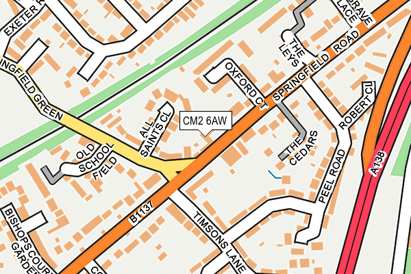 CM2 6AW map - OS OpenMap – Local (Ordnance Survey)