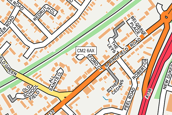 CM2 6AX map - OS OpenMap – Local (Ordnance Survey)