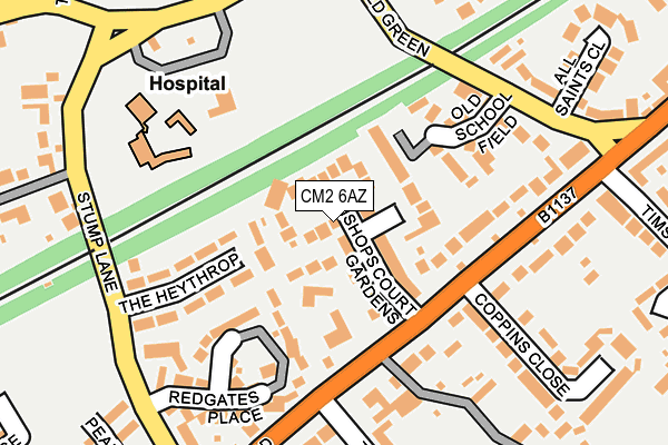 CM2 6AZ map - OS OpenMap – Local (Ordnance Survey)