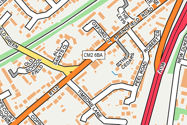 CM2 6BA map - OS OpenMap – Local (Ordnance Survey)
