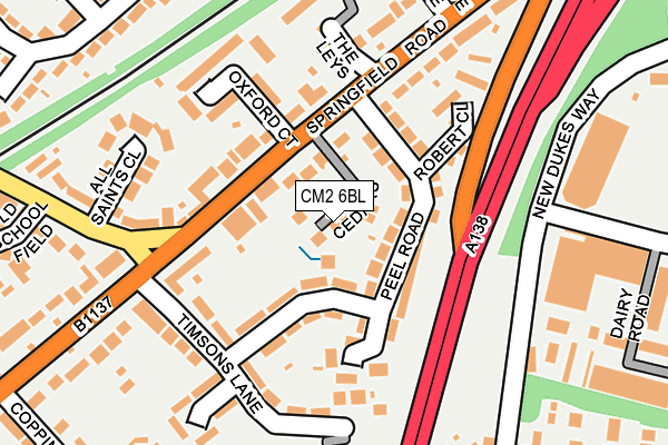 CM2 6BL map - OS OpenMap – Local (Ordnance Survey)