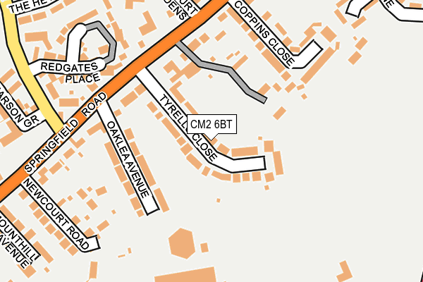 CM2 6BT map - OS OpenMap – Local (Ordnance Survey)