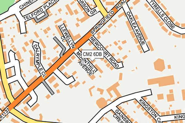 CM2 6DB map - OS OpenMap – Local (Ordnance Survey)