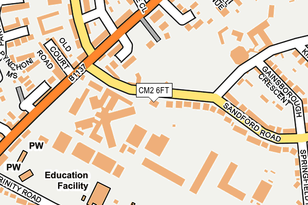 CM2 6FT map - OS OpenMap – Local (Ordnance Survey)