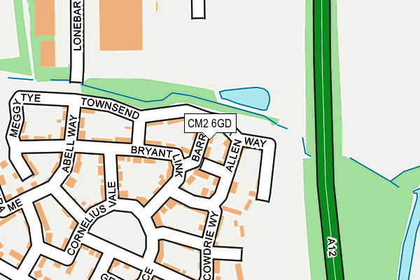 CM2 6GD map - OS OpenMap – Local (Ordnance Survey)