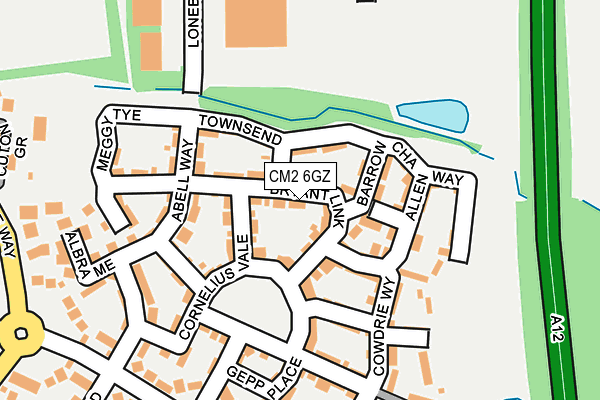 CM2 6GZ map - OS OpenMap – Local (Ordnance Survey)