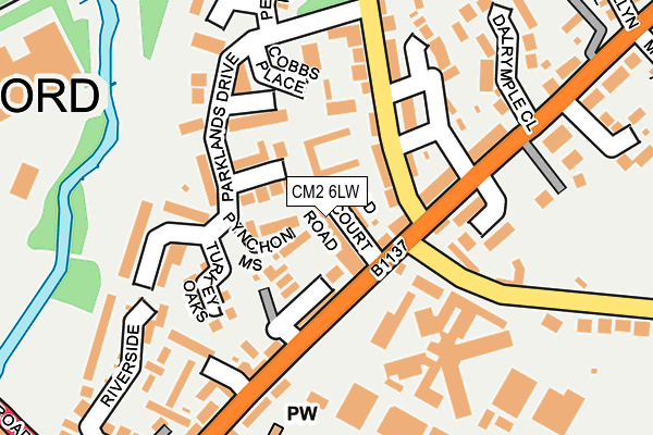 CM2 6LW map - OS OpenMap – Local (Ordnance Survey)