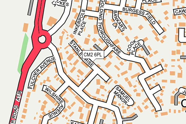CM2 6PL map - OS OpenMap – Local (Ordnance Survey)