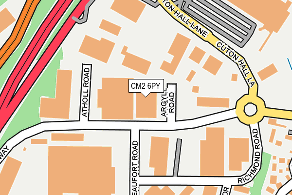 CM2 6PY map - OS OpenMap – Local (Ordnance Survey)