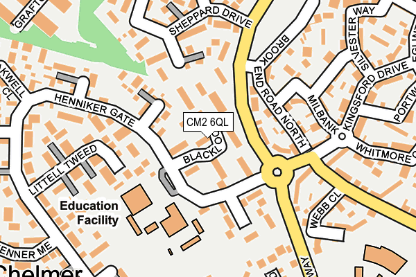 CM2 6QL map - OS OpenMap – Local (Ordnance Survey)