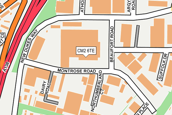 CM2 6TE map - OS OpenMap – Local (Ordnance Survey)