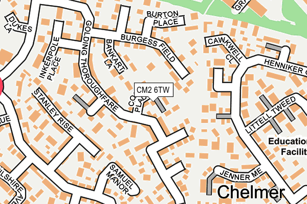 CM2 6TW map - OS OpenMap – Local (Ordnance Survey)