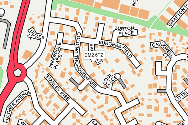 CM2 6TZ map - OS OpenMap – Local (Ordnance Survey)