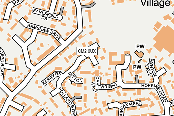 CM2 6UX map - OS OpenMap – Local (Ordnance Survey)