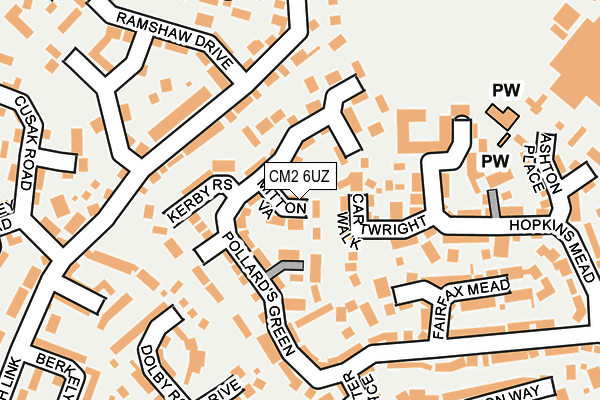 CM2 6UZ map - OS OpenMap – Local (Ordnance Survey)