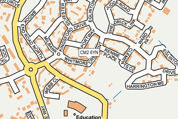 CM2 6YN map - OS OpenMap – Local (Ordnance Survey)