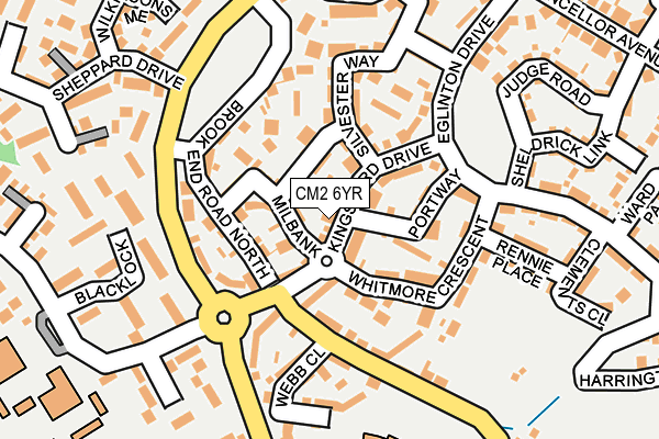 CM2 6YR map - OS OpenMap – Local (Ordnance Survey)