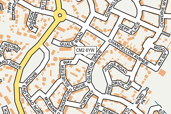 CM2 6YW map - OS OpenMap – Local (Ordnance Survey)