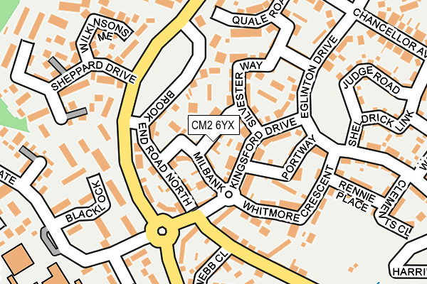 CM2 6YX map - OS OpenMap – Local (Ordnance Survey)