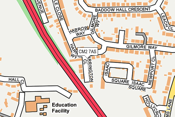 CM2 7AS map - OS OpenMap – Local (Ordnance Survey)