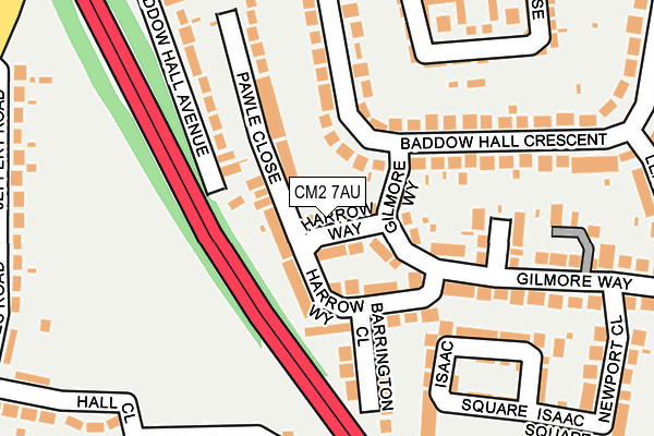 CM2 7AU map - OS OpenMap – Local (Ordnance Survey)