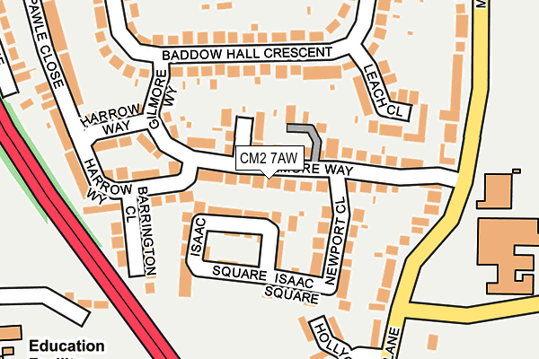 CM2 7AW map - OS OpenMap – Local (Ordnance Survey)