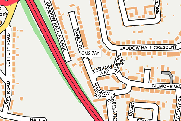 CM2 7AY map - OS OpenMap – Local (Ordnance Survey)